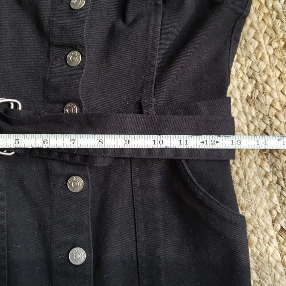 Divided H&M black denim dress size 4 - Picture 9 of 10